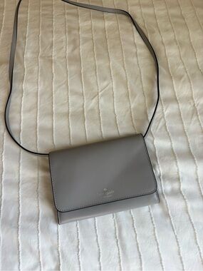 kate spade Gray Leather Crossbody Wallet Bag